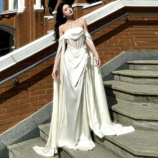 corset dress with cape Royal Cape Sleeved Corset Gown XS