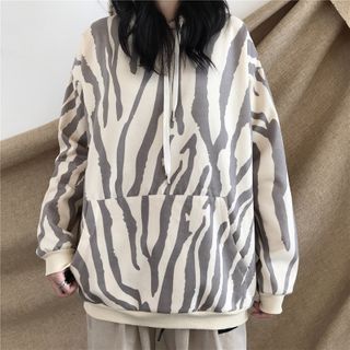 zebra print hoodie