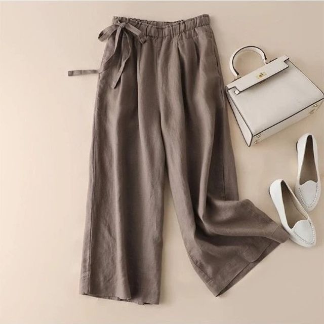 Supernova-Linen Straight Leg Pants