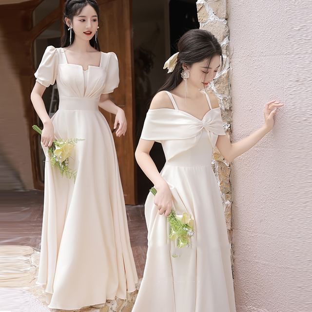 bridesmaid dresses for full figured ladies Long Off The Shoulder Chiffon Plus Size Bridesmaid Dresses COCOMELODY CB0709PS, Mulberry main image 0
