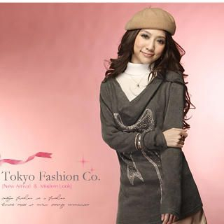 Tokyo Fashion Cowl Neck Ribbon Knit Top | YesStyle