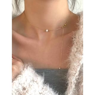 SeoulPop Alloy Freshwater Pearl Necklace Sale