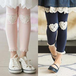 Seashells Kids - Kids Lace Trim Leggings Seashells Kids - Kids Lace Trim Leggings