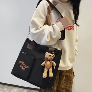 Gokk Set: Lettering Shoulder Bag + Bear Bag Charm