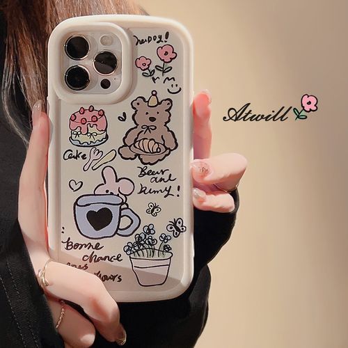 kloudkase - Bear Phone Case - iPhone 14 Pro Max / 14 Pro / 14 / 14 Plus / 13  Pro Max / 13 Pro / 13 / 13 mini / 12 Pro Max / 12 Pro / 12 / 12 mini / 11  Pro Max / 11 Pro / 11 / SE / XS Max / XS / XR / X / SE 2 / 8 / 8 Plus / 7 /  7