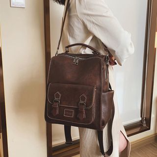 leather backpack convertible