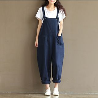 Dipssi - Plain Baggy Overalls | YesStyle