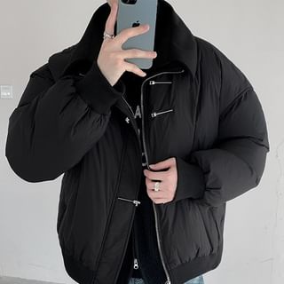 Freehop-Long Sleeve Zip Up Puffer Jacket