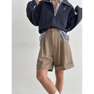 SeoulPop Unisex Mid Waist Plain Dress Shorts Sale