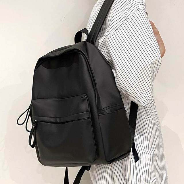 Hikuozy-Faux Leather Multi-Pocket Backpack