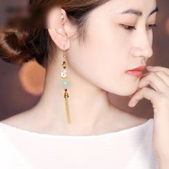 Gangnam - Retro Gemstone Flower Dangle Earring Gangnam - Retro Gemstone Flower Dangle Earring