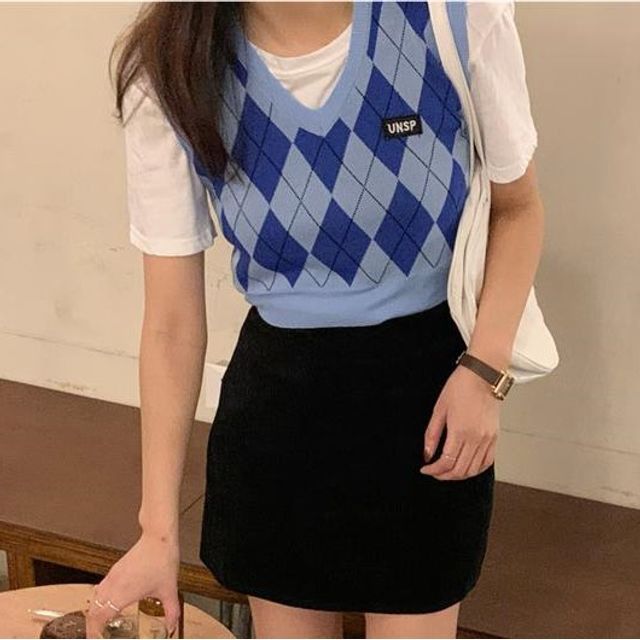 Moon City - Argyle Sweater Vest / Short 