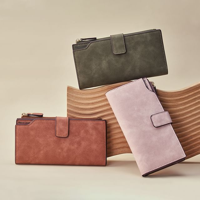 tablarosa-Faux Leather Plain Long Wallet