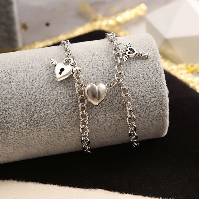 Irenna Couple Matching Magnetic Heart Bracelet Set (Various