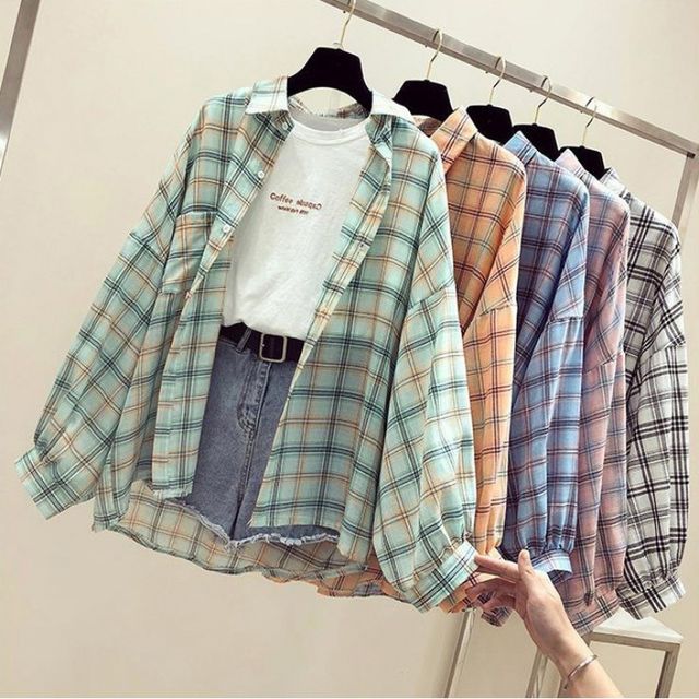Inchioh-Long-Sleeve Plaid Shirt