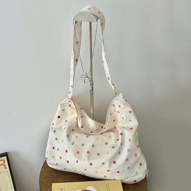 Basaran-Dotted Canvas Tote Bag