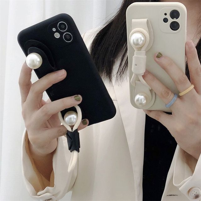 Bellafone Faux Pearl Hand Strap Phone Case iPhone 13 Pro Max