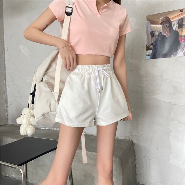 Everose-High-Waist Wide-Leg Shorts