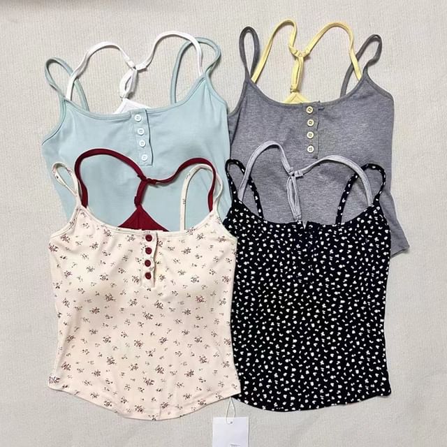 camikiss-Henley Strappy Camisole Top