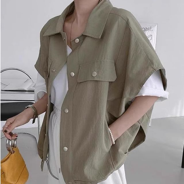Sienne-Plain Button-Up Vest