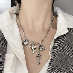 PANGU - Stainless Steel Angel Heart Pendant Necklace PANGU - Stainless Steel Angel Heart Pendant Necklace