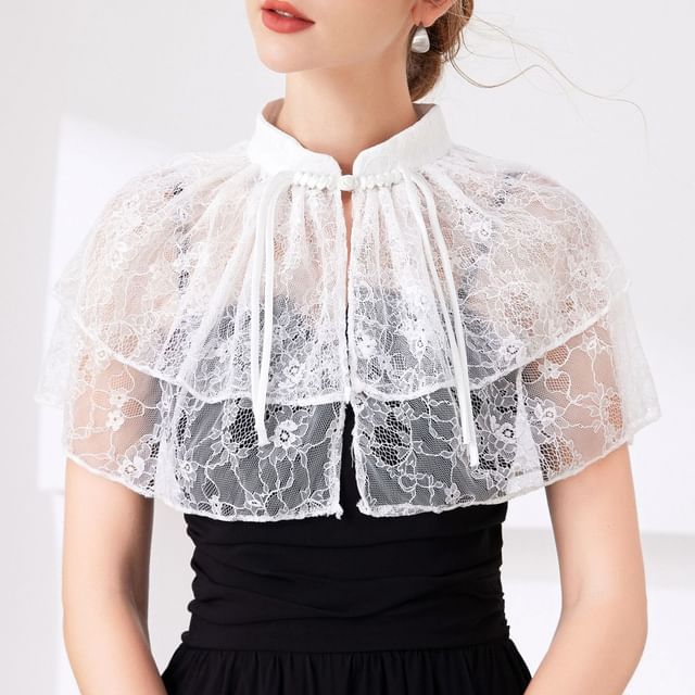 GOGO Girl-Frog buttoned Lace Decorative Collar