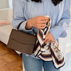 FROMBEGINNING - Croc-Grain Mini Satchel FROMBEGINNING - Croc-Grain Mini Satchel