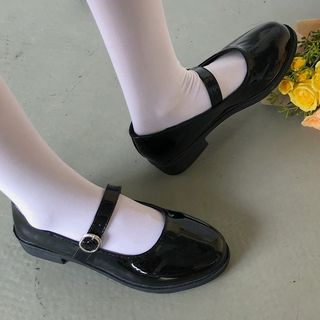 black mary jane flat shoes