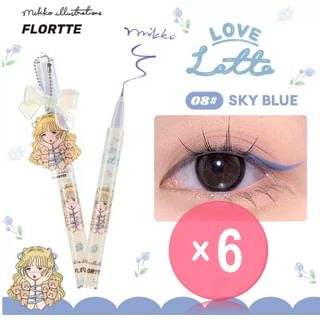 FLORTTE - SUMMER LIQUID EYELINER - 4 Colors (x6) (Bulk Box)