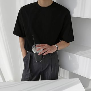 MRCYC-Short-Sleeve Crew Neck Plain T-Shirt