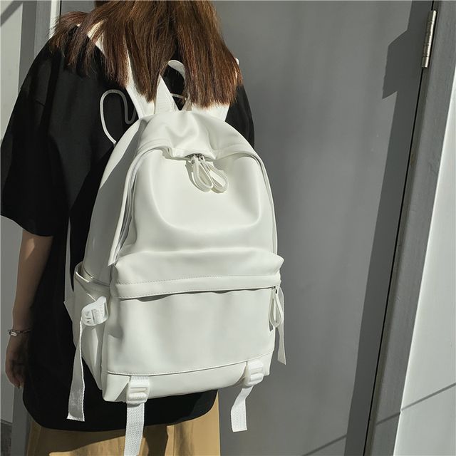 plain leather backpack