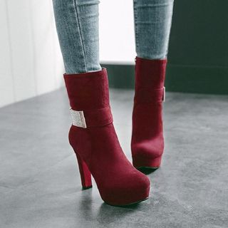 short chunky heel boots