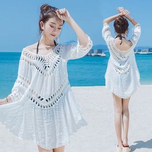 Yukon - Elbow-Sleeve Perforated Cover-Up | YesStyle