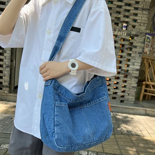 Lotpreco Denim Shoulder Bag Casual Style Lightweight Retro Travel Shopper  Crossbody Handbag for Teen Girls Women