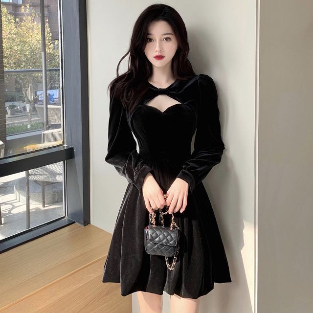 long sleeve short homecoming dress Unique Long Sleeve Short Sheer Neck Stars Mini Homecoming Dress, MH428