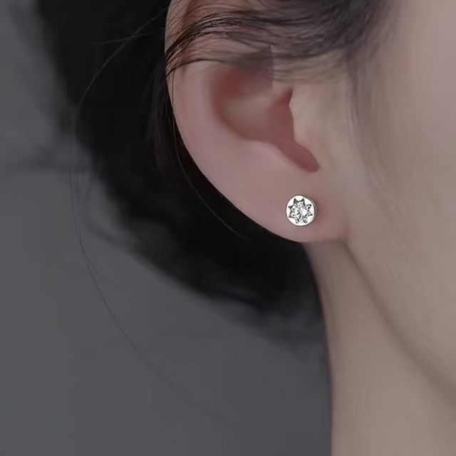 Toinianimos-Rhinestone S925 Sterling Silver Stud Earring