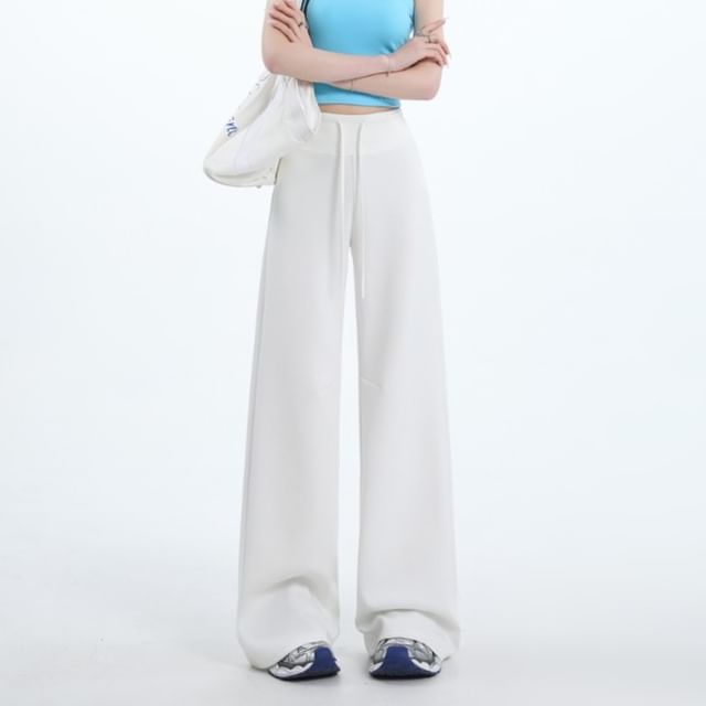 Magimomo-Drawstring Waist Wide Leg Sweatpants Various Designs