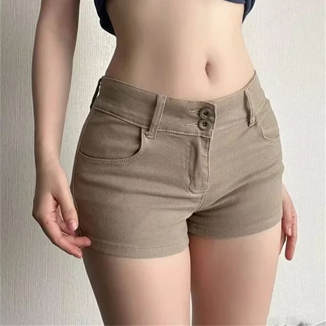 Faiar-Low Rise Denim Hot Pants
