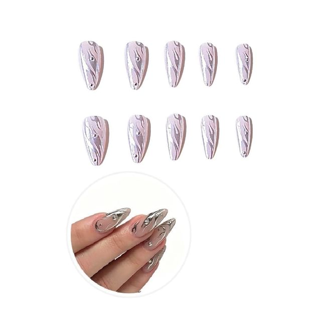 Candyvina-Rhinestone Fire Press On Nails