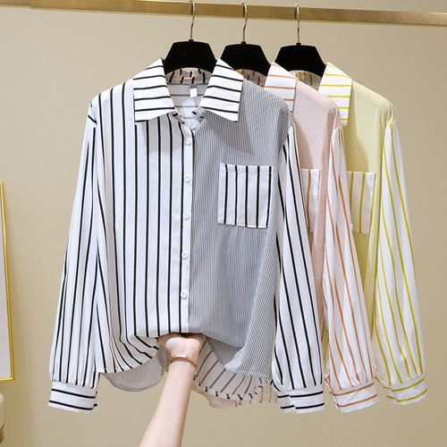 Honey River Long-Sleeve Striped Shirt YesStyle