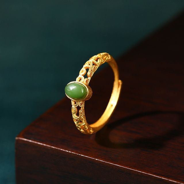 Vaje-Gemstone Alloy Open Ring