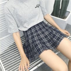 HotBlock - Plaid Pleated Mini Skirt