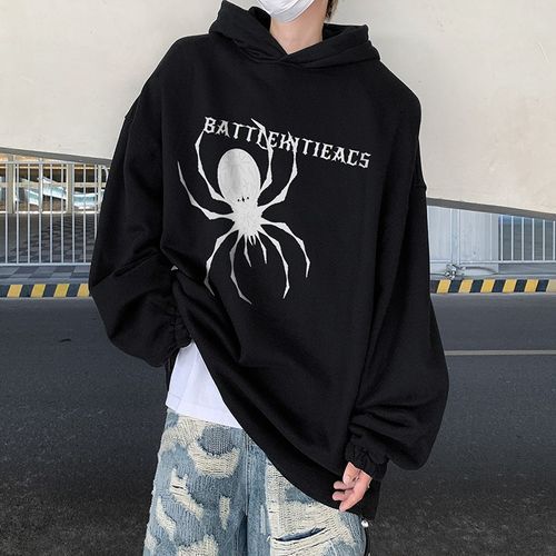 Koiyua Long-Sleeve Spider Print Hoodie YesStyle