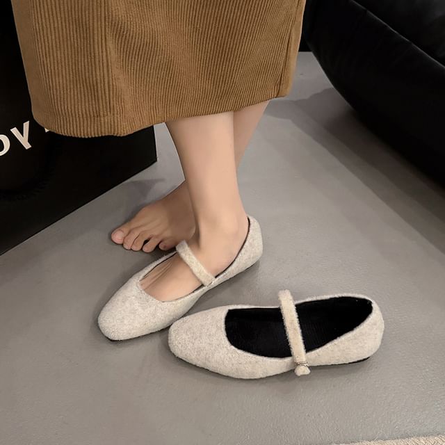 Nikao-Square Toe Mary Jane Flats