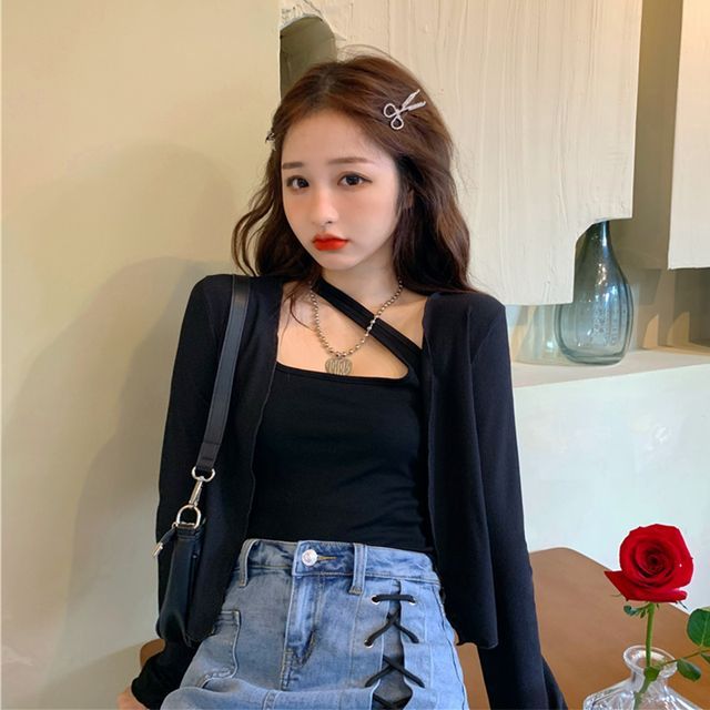 Flowerisque - Open-Front Cardigan 