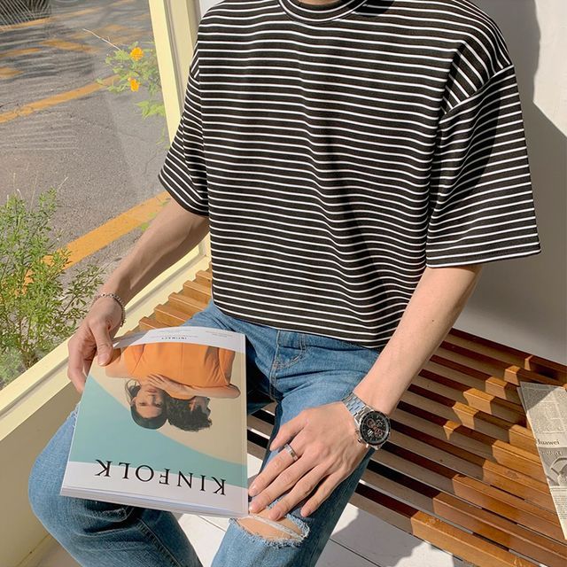MRCYC-Elbow-Sleeve Striped T-Shirt
