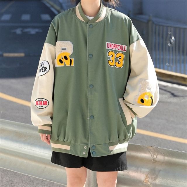 Boy - Applique Baseball Jacket | YesStyle