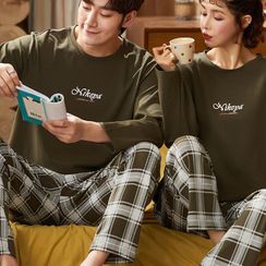 Jeony - Couple Matching Long Sleeve Pajama Set