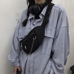 Koiyua - Chain Zip Sling Bag Koiyua - Chain Zip Sling Bag