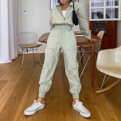 LIPHOP - Patch-Pocket Baggy-Fit Jogger Pants LIPHOP - Patch-Pocket Baggy-Fit Jogger Pants